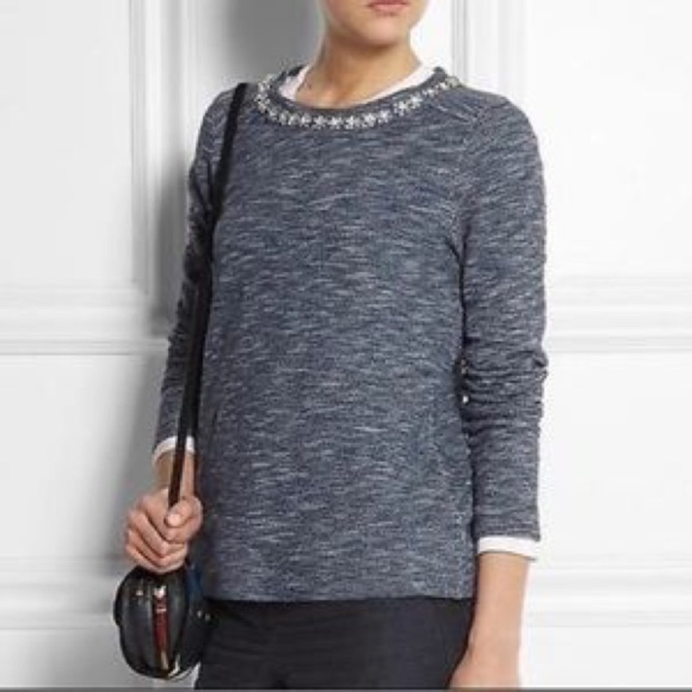 J. Crew Marled Jeweled sweatshirt Small